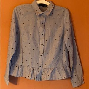 Tommy Hilfiger Classic Navy/ White collared top